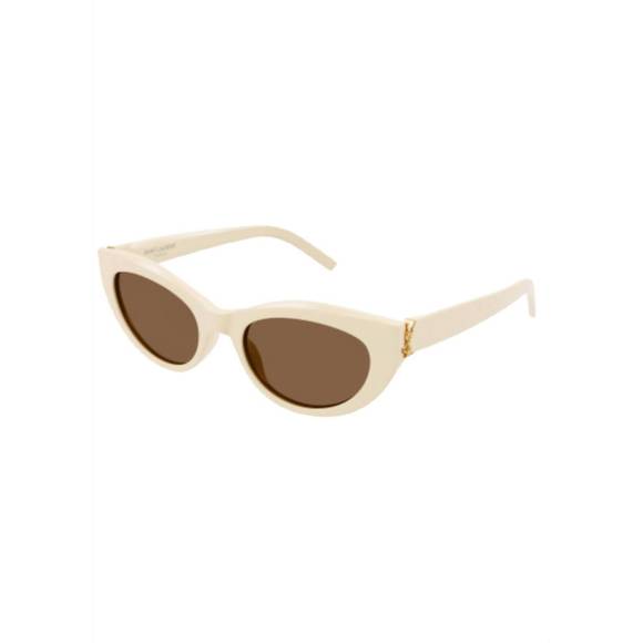 NEW SAINT LAURENT women's cat eye sunglasses in beige - Picture 2 of 4